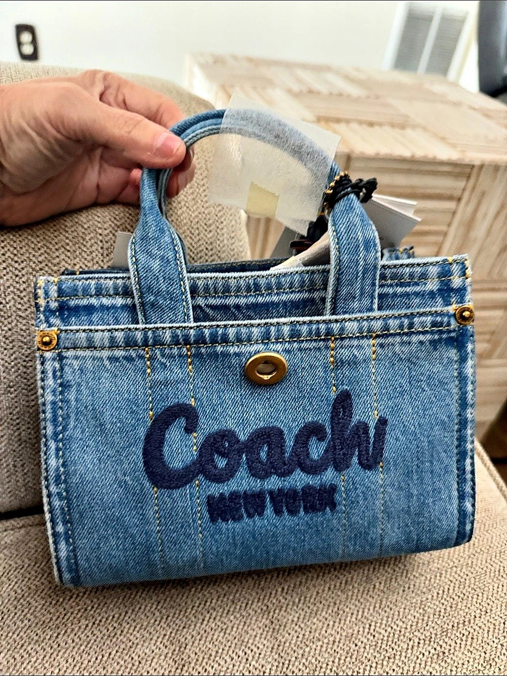 Coach Denim City Tote 20 Denim Tote in Blue NWT